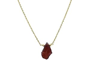 Gempires Raw Garnet Stone Pendant Necklace: A Touch of Nature's Radiance