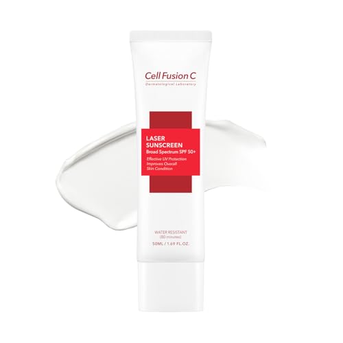 Cell Fusion C Laser Sunscreen SPF 50, Korean Sunscreen for Sensitive, Acne-prone Skin, Ceramide & Collagen, Lightweight & Non-Greasy, Water Resistant, 50ml / 1.69 fl. oz