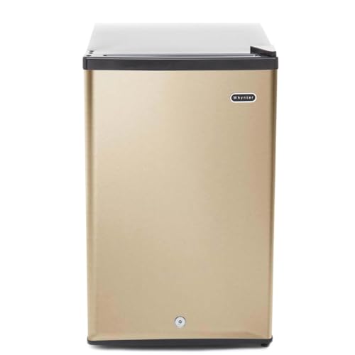 Whynter Upright Freezer with Lock, 2.1 Cu. Ft. Small Freezer Mini Freezer for Bedrooms, Dorms, Garages, Offices, CUF-210SSG, Rose Gold