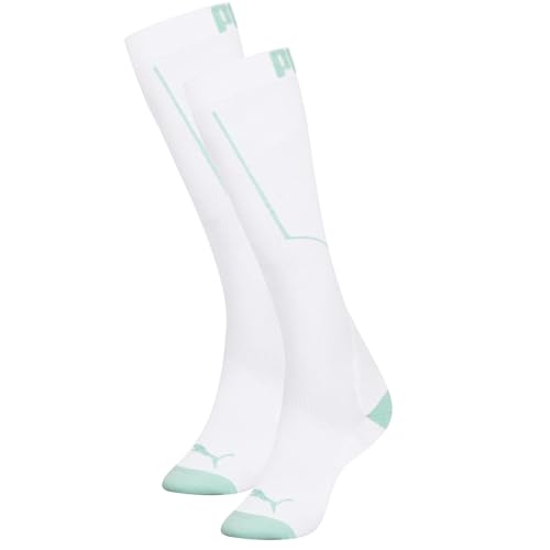 PUMA Meia 3/4 Esportiva Corrida Feminina Original, Branco, 34-39