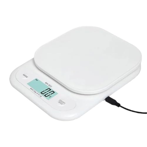 Báscula de cocina digital LCD 3 kg/7 kg, balanza electrónica con batería y carga USB, ideal for cocinar hornear(Rechargeable,3kg 0.1g)
