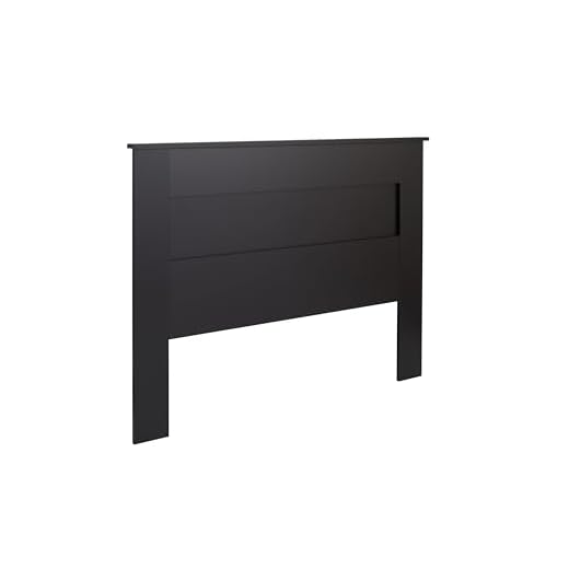 Prepac Stylish Flat Wood Panel Headboard for Queen Size Beds, Simplistic Wooden Queen Headboard 2.25" D x 64.5" W x 48" H, Black, BHFQ-1301-1