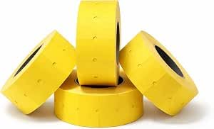 JIO CT1 21 x12 mm Price Gun Label Yellow Stickers Tags, Compatible with Avery, sato, Puma, Lynx, motex & Many More Price Gun Refill for Retail Shop and Tagging 30-Roll