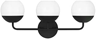 Generation Lighting 4468103-112 Alvin Vanity, 3-Light 180 Total Watts, Midnight Black