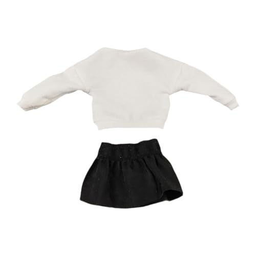 FewNvWa Camisa de Manga Larga en Miniatura, Suéter, Vestido, Falda, Conjunto de Ropa para Muñecas, Conjunto de Ropa de Tela para Figuras de Acción, Manualidad, Top Blanco, universal