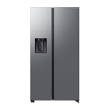Samsung Frigorifero Side by Side AI RS70F65KET/EF con Dispenser Acqua/Ghiaccio Senza Allaccio, Wifi con AI Energy Mode, SpaceMax, 635 L, LxAxP: 91,2 x 178,4 x 72,6 cm, Inox