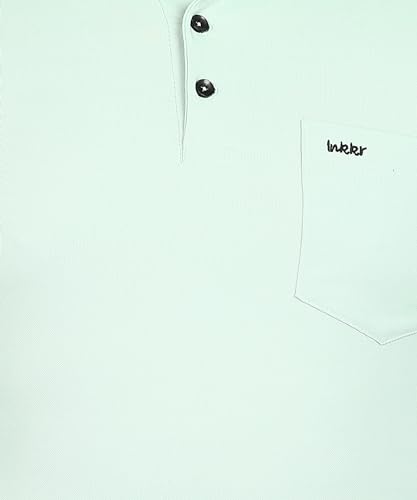 Image of INKKR Plus Size Men's Solid Polo Neck Full Sleeve T-Shirts