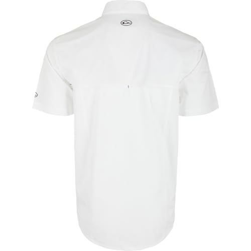 Drake Waterfowl Men's Wingshooter Trey Solid Breathable Lightweight Naturally Wicking Buttoned Short-Sleeved Shirt w/Pockets2