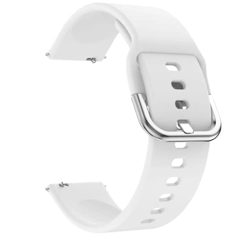 Image of YODI New Edition Soft Silicone Classic Strap Band For Redmi Watch 5 Lite Only [ Not for Any Other Models] (COLOR BUCKLE-WHITE)