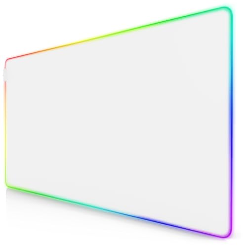 Tapis de souris gaming XXL Titanwolf blanc 120x60cm à LED