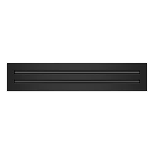 Image of BUILDMART - 20x4 Modern AC Vent Cover - Decorative Black Air Vent - Standard Linear Slot Diffuser - Register Grille for Ceiling, Walls & Floors - Texas Buildmart