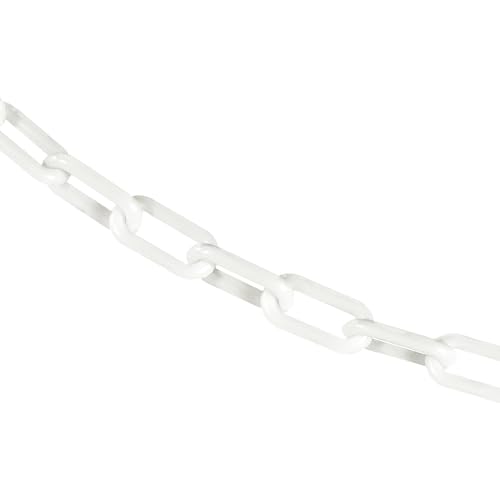 Mr. Chain Plastic Barrier Chain, White, 25 ft Length (30001-25)