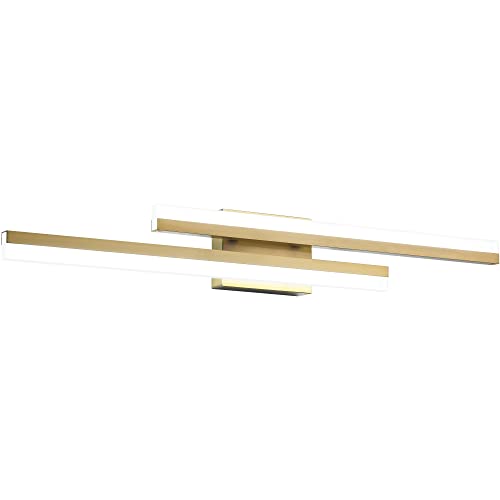 Image of PRESDE 32 Inch LED Vanity Light Brushed Gold Bathroom Light Fixtures Over Mirror Modern Bath Wall Lighting Bar Dimmable