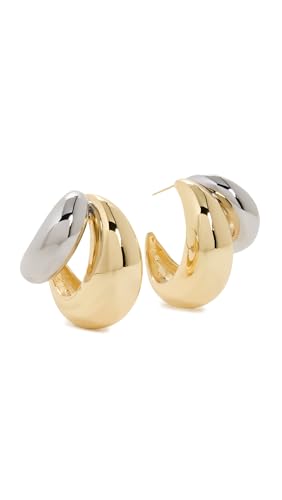 SHASHI Women's Double Tsuki Two Toned Hoops