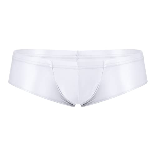 Men's Glossy Low Rise Briefs Pantie Shiny Oil Swim Trunks Swimwear Bottoms Underpants