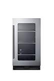 Summit 18" Wide Beverage Center, 3.2 cu.ft. Capacity, Stainless Steel & Glass- CL181WBV