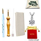 Adjustable Punch Needle Stitching Kit with AROYEL Magic Wooden Handle Embroidery Pen Punch Needle Set, Totes Table Cloths DIY Craft for Embroidery Threaders DIY Sewing-(2 PCS/Set)