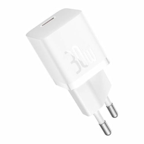Carregador Baseus Turbo Gan5 Usb-c Para iPhone E Android (Branco, 30W)