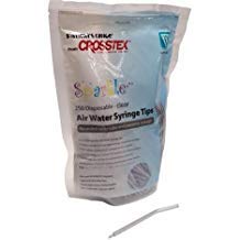 CrossTex BCSAWSCL Air Water Syringe Tips, Disposable, Clear, Pack of 250