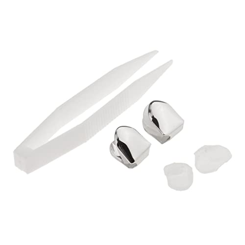 Colaxi Conjunto de Moldes para Grelhas de Dente único Unissex de Prata Hip Hop de 1 Par