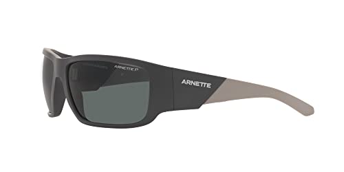 ARNETTE Man Sunglasses Matte Black Frame, Dark Grey Lenses, 64MM3