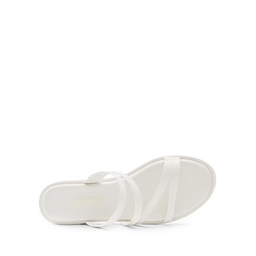 Image of DREAM PAIRS Women's Clear Studded Rhinestone Slide Sandals Slip on Open Toe Cute Flat Sandals for Summer