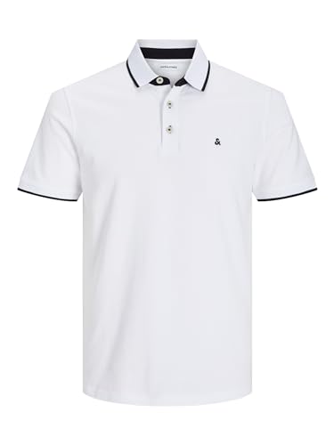 JACK & JONES Jjepaulos Polo Ss Noos Homme Polo, Blanc, L