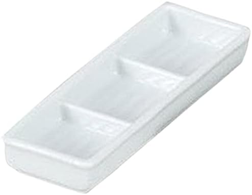 Set of 10 Condiment Dishes, White Porcelain 3 Dishes, 7.1 x 2.4 x 1.0 inches (18 x 6 x 2.5 cm), Strengthened [Restaurant, Commercial Use]