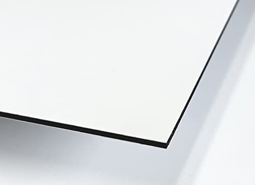 Placa de Aluminio Composite Blanco 3 mm Panel Sandwich de Aluminio para Exterior e Interior Resistente y Ligero Varios Tamaños (1ud 29,7x42 cm)
