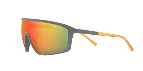 Image of Armani Exchange Man Sunglasses Matte White Frame, Grey Mirror Silver Lenses, 0MM