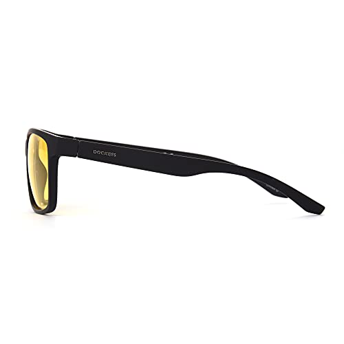 Image of Dockers Men's Tex Sunglasses Night Driver Glasses Rectangle, Black, 54mm