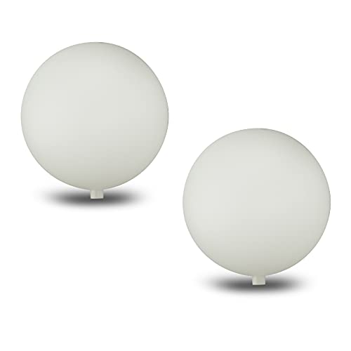 MCE-Commerce A641202 Kunststoff Kugeln Stutzen für Rundstab Ø 8 mm, Gartenkugel, matt Weiss, glatt und langlebig, Ø 12 cm-2 Stück, Weiß