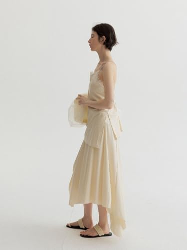 Women’s Spring Cotton A-Line Midi Skirt, High-Waisted Casual Long Skirt4