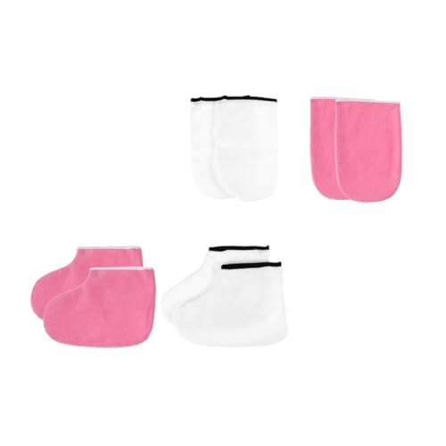 FRCOLOR 2 Sets Leather Horn Boots Foot Spa Kit Paraffin Moisturizing Hand Gloves Practical Wax Heat Cover Spa Tanning Mitt Wax Heat Foot Cover Heated Glives Foot Hot Wax Polyester Lining