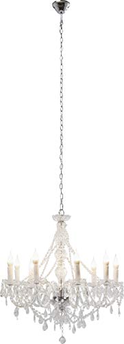 Preisvergleich Produktbild Kare Design Hängeleuchte Gioiello Kristall Clear 9er, moderner Kronleuchter im Barockdesign, grosse, gläserne Hängelampen, Deckenleuchte (H / B / T) 76x73x73cm