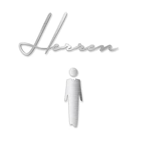 Metzler 39044 WC Türschild Herren Edelstahl