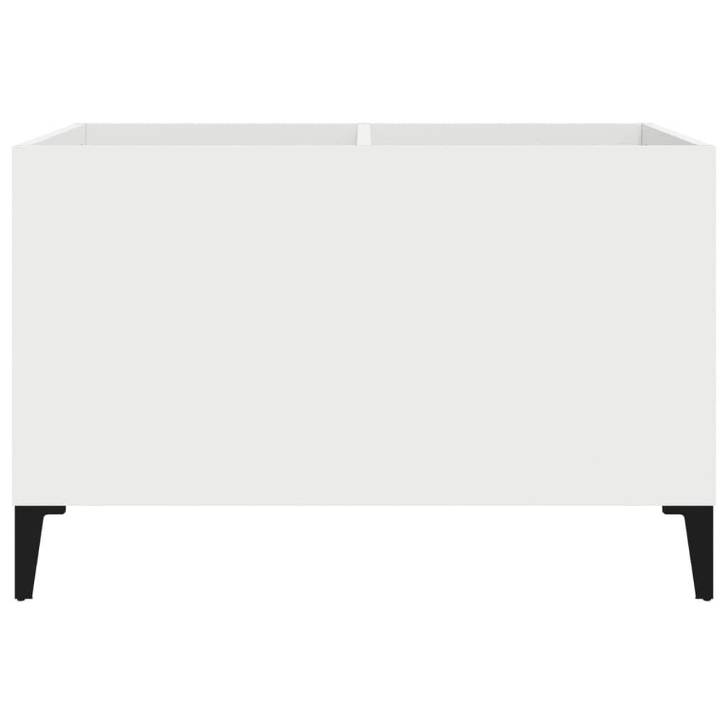 Armadio per dischi bianco, 74,5 x 38 x 48 cm, in legno – Classica scaffale in vinile con piedini in metallo, scaffale per dischi in vinile, stile retrò, per soggiorno, ufficio e studio