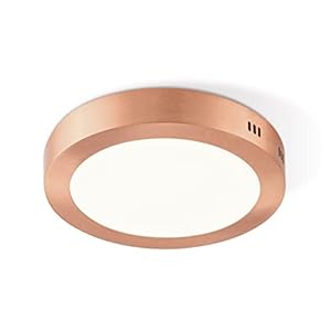 HSH Led Plafonnier | Rond Intégré Led Métal Cuivre Ø 22.5Cm 15W 1000Lumen | Lampe Chambre Plafonnier Couloir