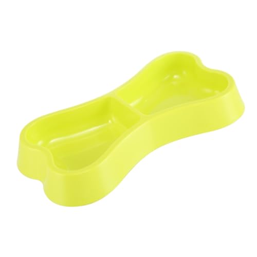 Happyyami Ciotole Per Cani Plastica Design Forma Di Osso Ciotole Doppie Antiscivolo Per Cibo e Accessori Per Animali Domestici Verde