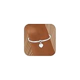 Aosyoisk Pulsera de letras con nombre personal con inicial A-Z, pulsera de plata, regalo para mujeres y niñas. Pulsera de cadena de serpiente ajustable, talla única, Acero inoxidable, No es una piedra