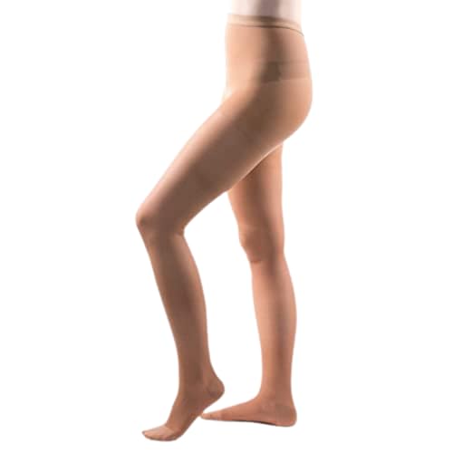 Image of Allegro Women's Sheer Compression Pantyhose 15-20 mmHg Support Hose | Smooth fabric with a light control top, soft double-plush waistband and roomy balloon toe for a comfortable everyday fit