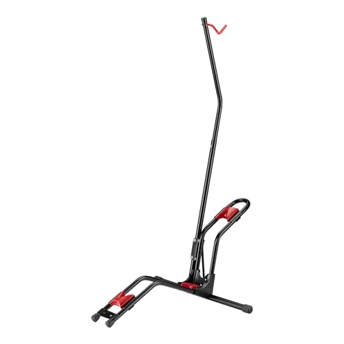 WilTec Portabicicletas vertical de suelo 53x11x120 cm para bicicletas de 24-29' de diferentes modelos estante de estacionamiento vertical horizontal ajustable