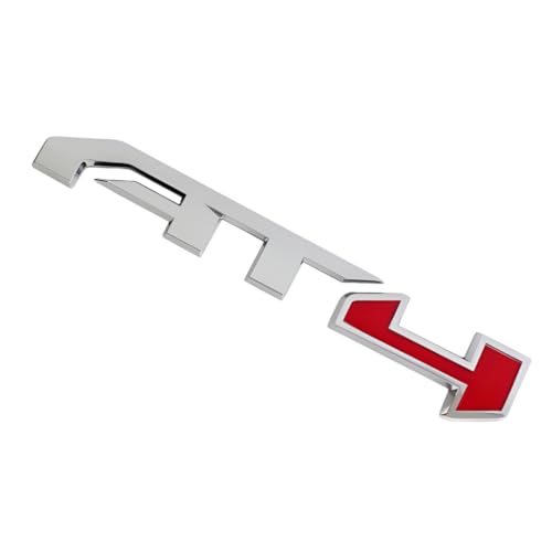 Image of AT4 Badge Emblems 1-Piece in Silver for 2021-2023 GMC Yukon, Sierra, and Canyon - Suitable for Tailgate - Fits 1500, 2500HD, and 3500HD Models (Chrome Red)
