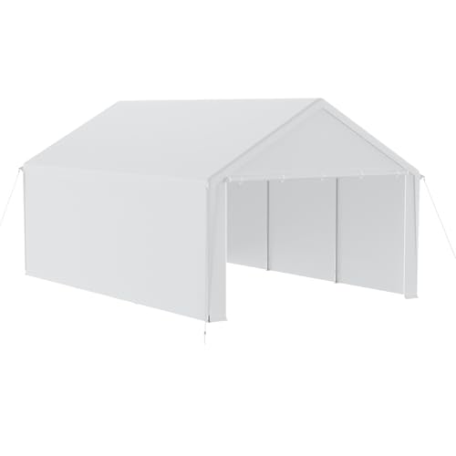 HENGMEI Zeltgarage Große Carport Garagenzelt Autoüberdachung Garagenüberdachung Lagerzelt UV-beständig Wasserdicht Unterstand mit Roll-up-Fenster (4x6 m, Weiß) HENGMEI Zeltgarage Große Carport Garagenzelt Autoüberdachung Garagenüberdachung Lagerzelt UV-beständig Wasserdicht Unterstand mit Roll-up-Fenster (4x6 m, Weiß)