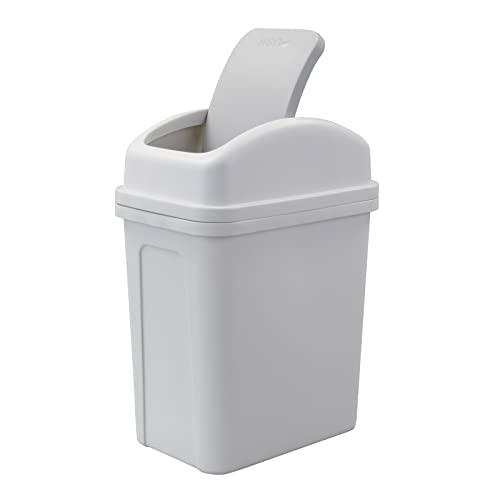 Caneca de basura pequeña 7 L con tapa abatible gris miniatura 7