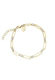 Rosefield Bestsellers Evolution Donna Acciaio Inossidabile Bracciale Round Crystals and Paperclip