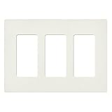 Lutron SC-3-BI Claro Three-gang Wallplate Biscuit