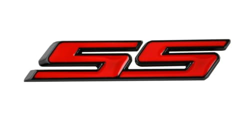 Image of MMUNNA 1x Origianl Grille Ss Emblem Badge 3D Replacement for Camaro Gm Series Front (Black Red)