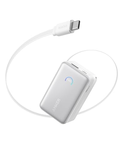 Anker Nano Powerbank,10.000mAh Externer Akku mit 70cm Anker InstaCord Einzugskabel, 45W Max...