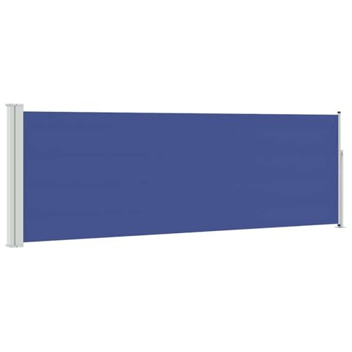 vidaXL Seitenmarkise Ausziehbar Sonnenschutz Sichtschutz Windschutz Seitenrollo Markise Seitenwandmarkise Balkon Garten Terrasse 100x300cm Blau